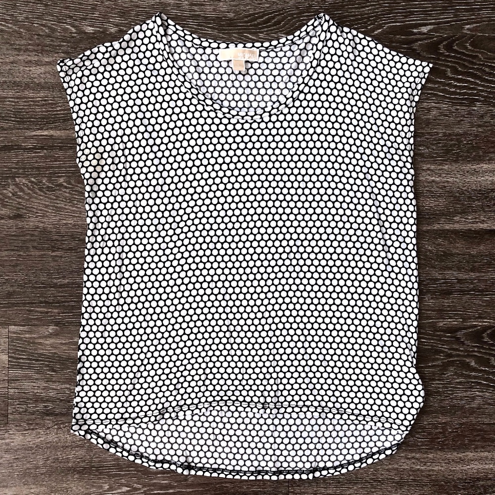 MICHAEL KORS Black & White Polka Dot Top
